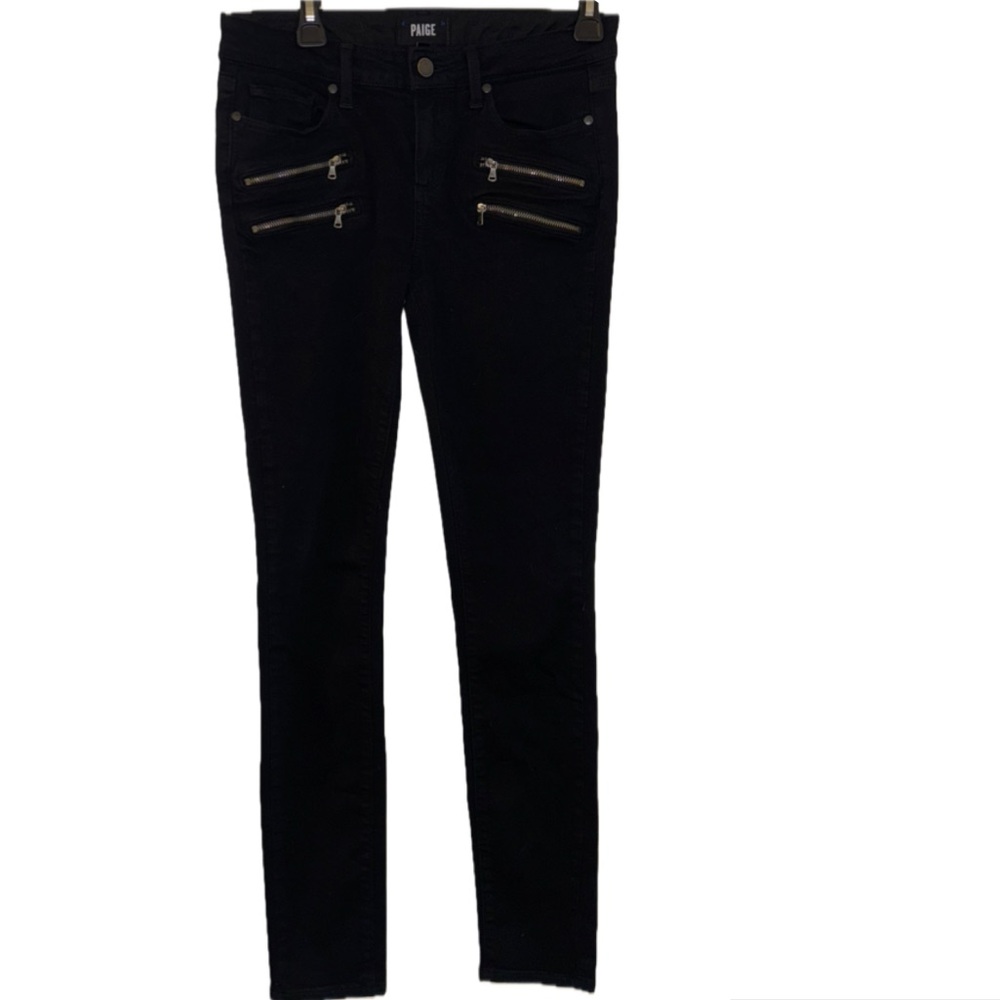 Paige “Edgemont” Ultra Skinny Jeans in Black Shadow